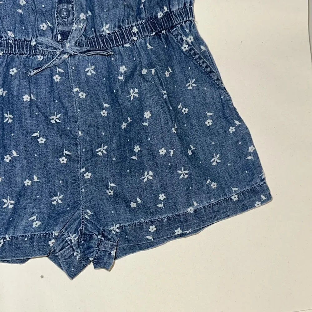 GAP Kids | Blue | Floral Print Denim Romper